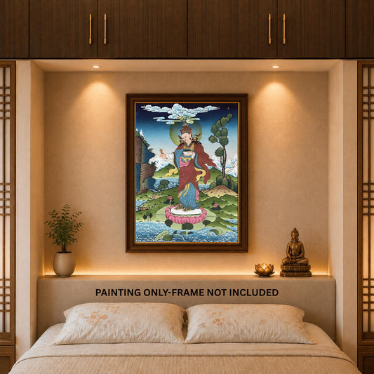 Standing Guru Rinpoche Thangka | Hand-Painted Padmasambhava Masterpiece