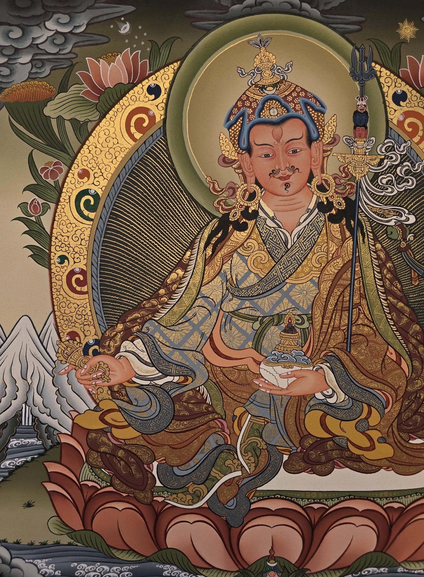 Padmasambhava Thangka | Hand-Painted Guru Rinpoche Tibetan Meditation Art