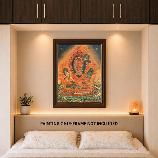 Chhinnamasta Tantric Thangka | Hand-Painted Oil Varnished Hindu Goddess Art