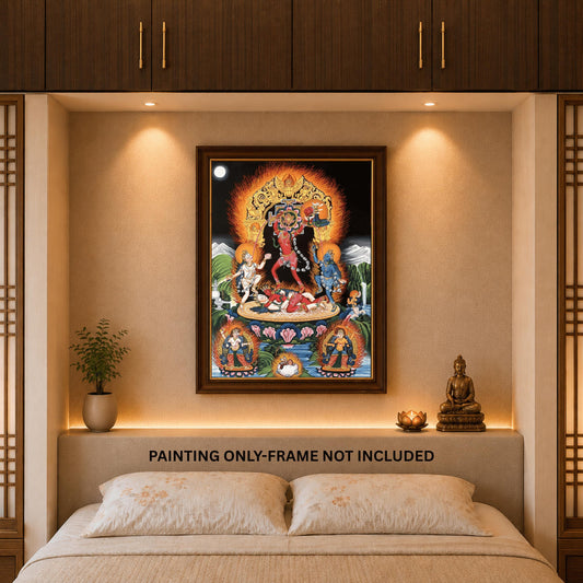 Hand-Painted Chhinnamasta Thangka | Newari Paubha Tantric Art