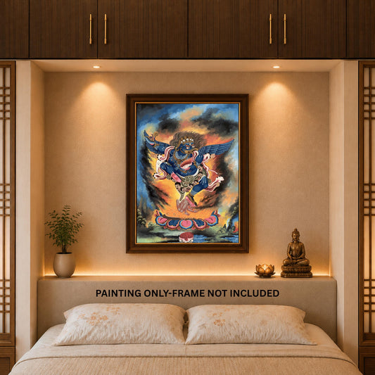 Hand-Painted Garuda Thangka | Newari Paubha Art, Nepal