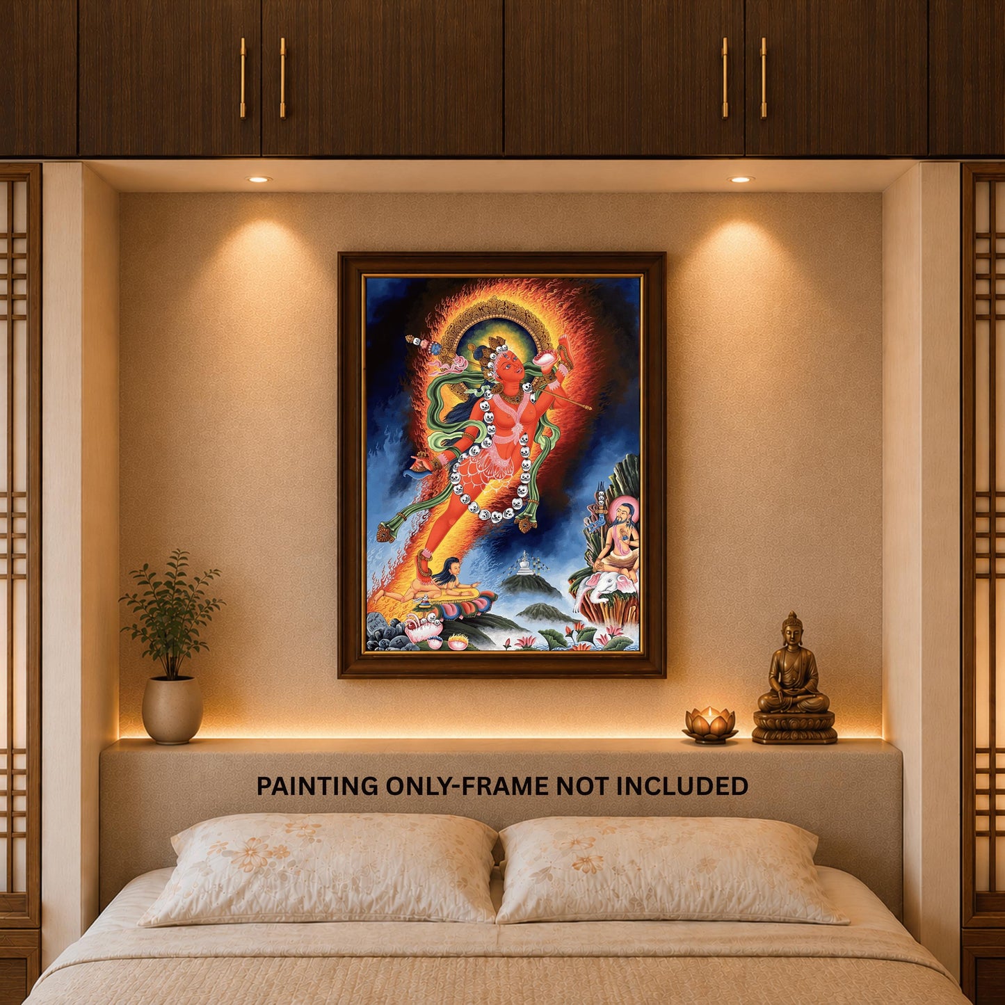 Akash Yogini Newari Paubha Thangka | Vidyadhari – The Knowledge Holder | Hand-Painted Masterpiece Art