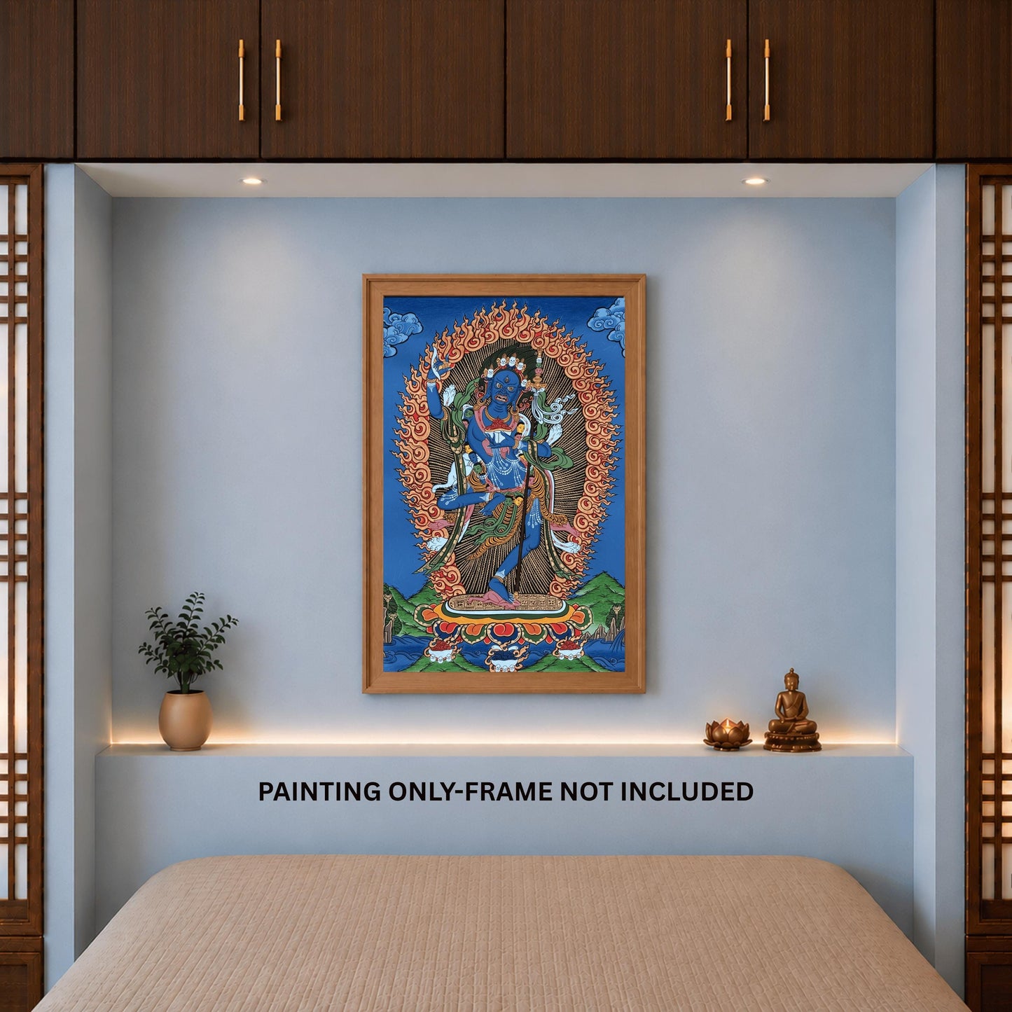 Original Hand-Painted Vajravarahi (Dorje Phagmo) Tibetan Thangka – Female Buddha Meditation Art