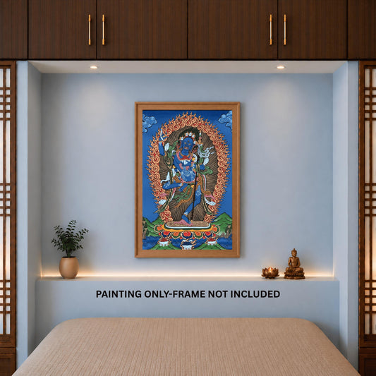 Original Hand-Painted Vajravarahi (Dorje Phagmo) Tibetan Thangka – Female Buddha Meditation Art