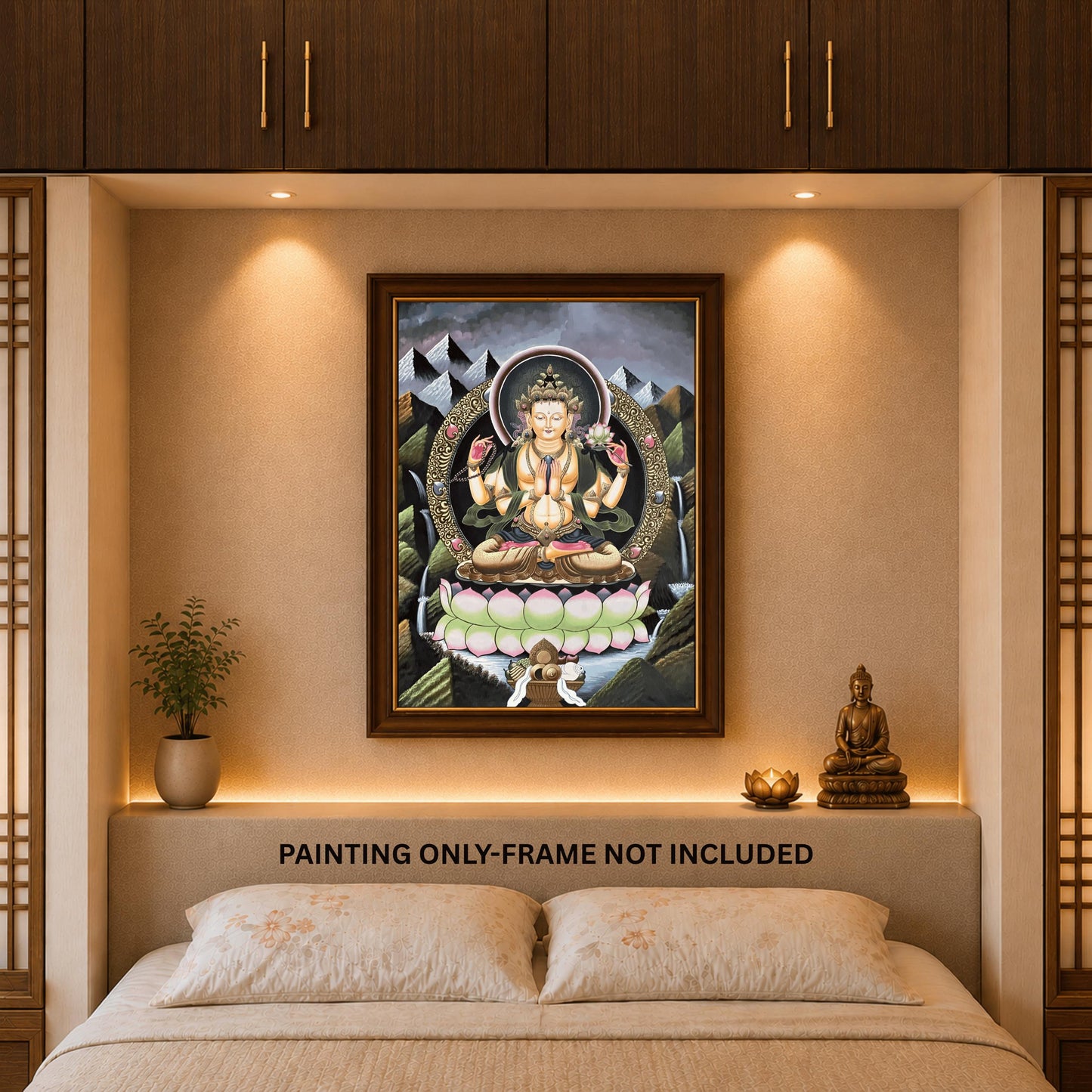 Chenrezig Newari Paubha Thangka | Hand-Painted Avalokiteshvara Masterpiece