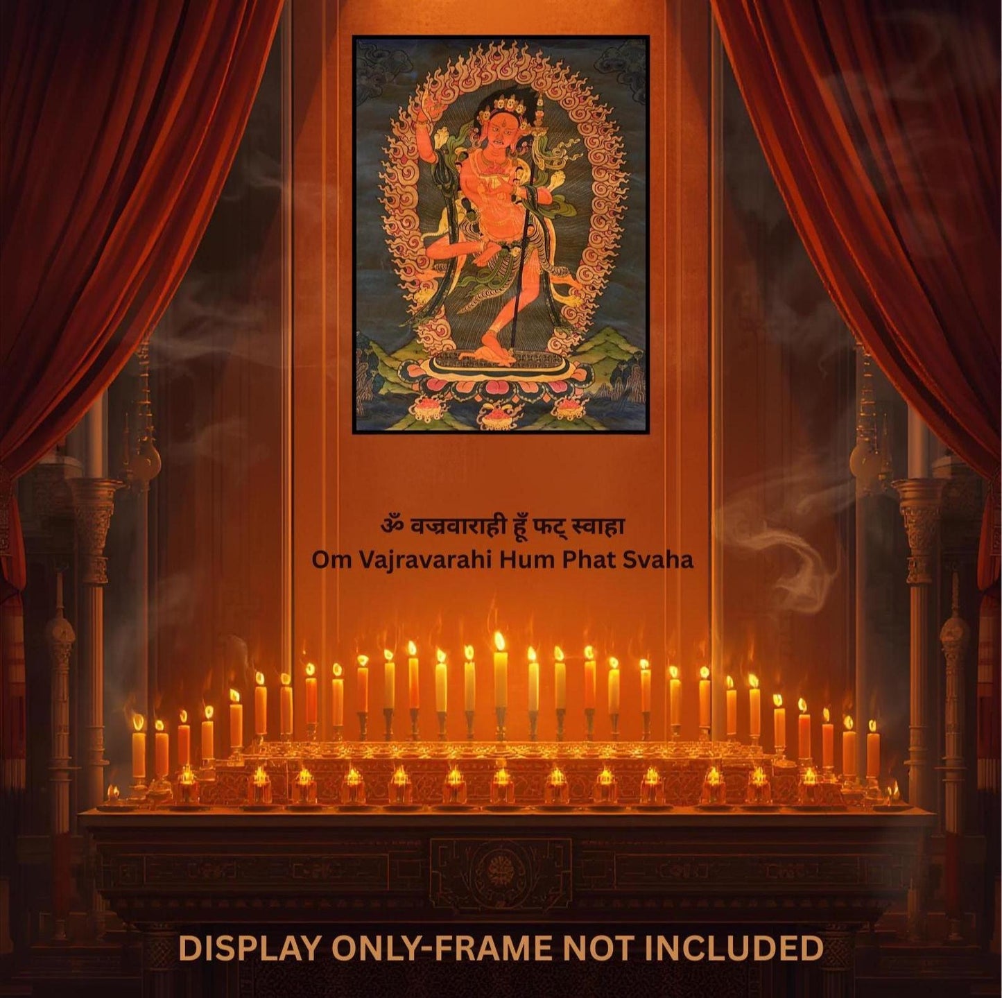 Vajravarahi Dorje Phagmo Thangka Hand Painted Tibetan Buddhist Art Old Oil Varnished