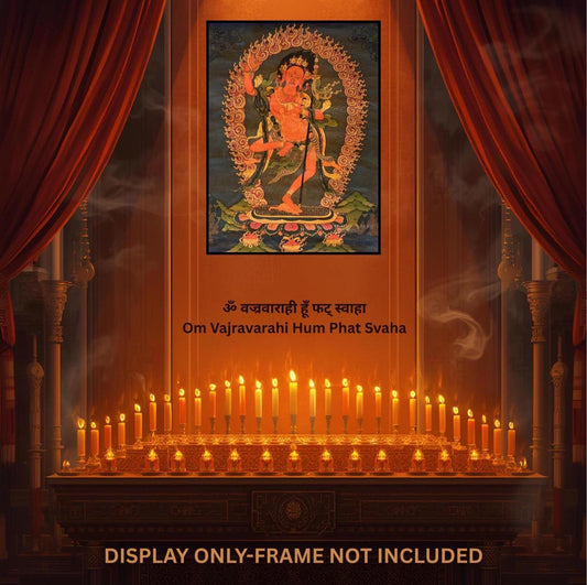Vajravarahi Dorje Phagmo Thangka Hand Painted Tibetan Buddhist Art Old Oil Varnished