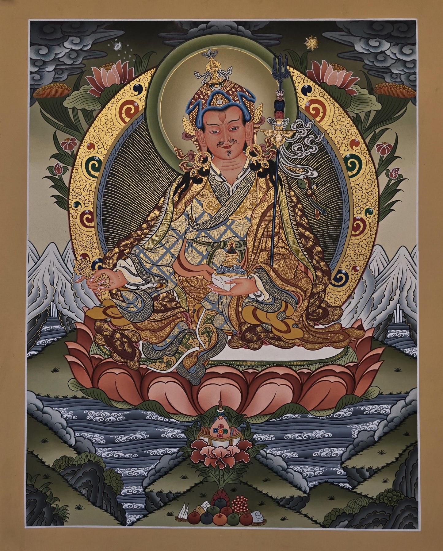 Padmasambhava Thangka | Hand-Painted Guru Rinpoche Tibetan Meditation Art