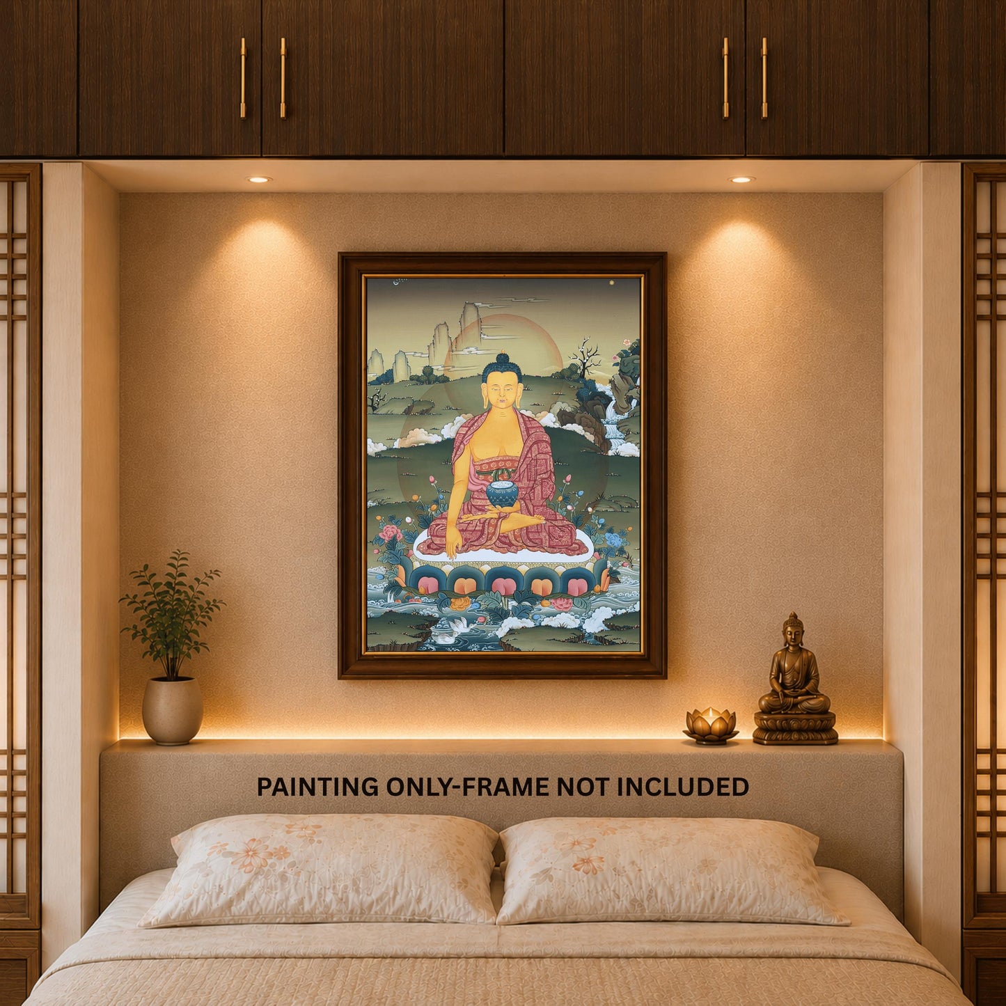 Shakyamuni Buddha Gold Thangka | Hand-Painted Karma Gadri Tibetan Art