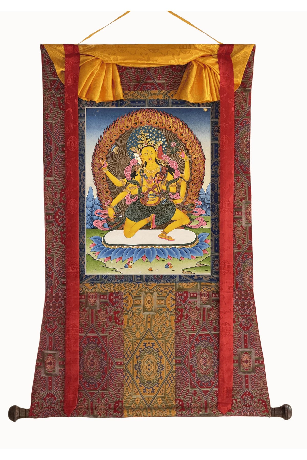 Parnashavari Thangka Painting | Hand-Painted Tibetan Healing Goddess Art