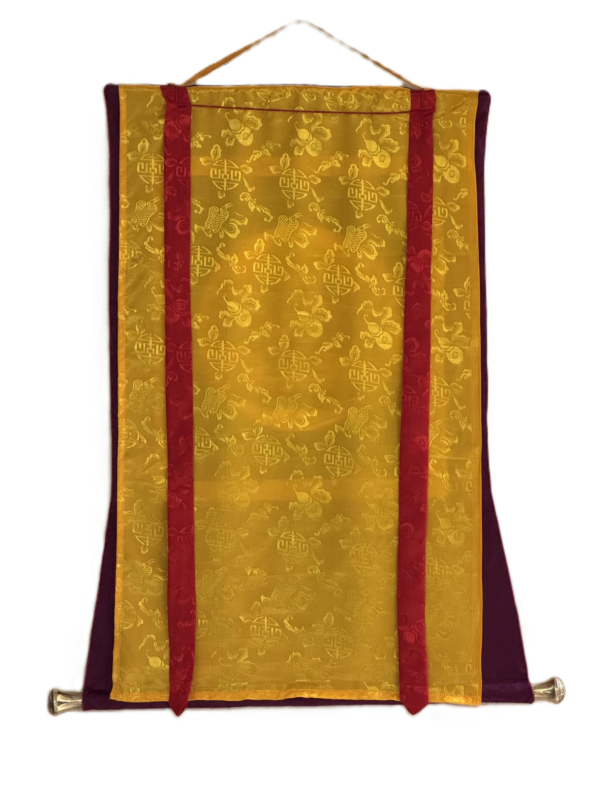 Mother Saraswati Thangka with Silk Brocade | Hand-Painted Hindu Goddess of Wisdom Art
