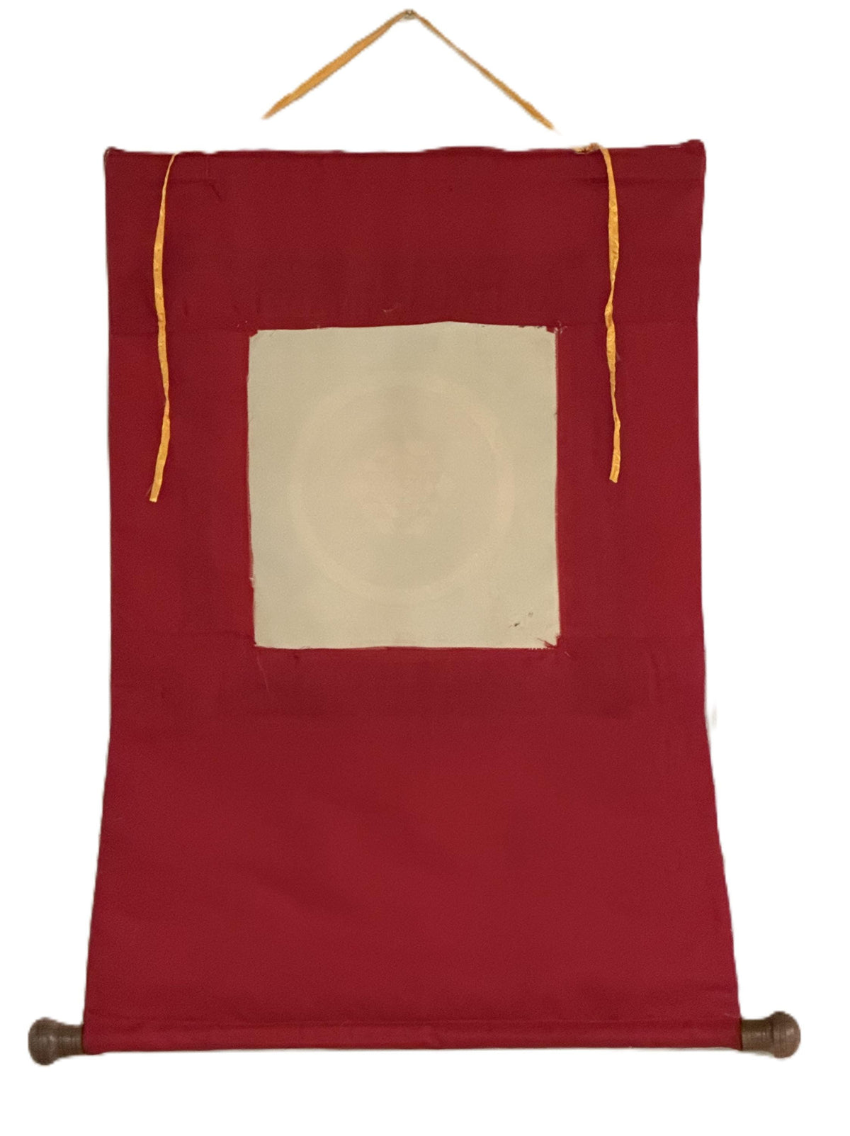 Hand-Painted Sri Yantra Thangka Painting with Silk Frame