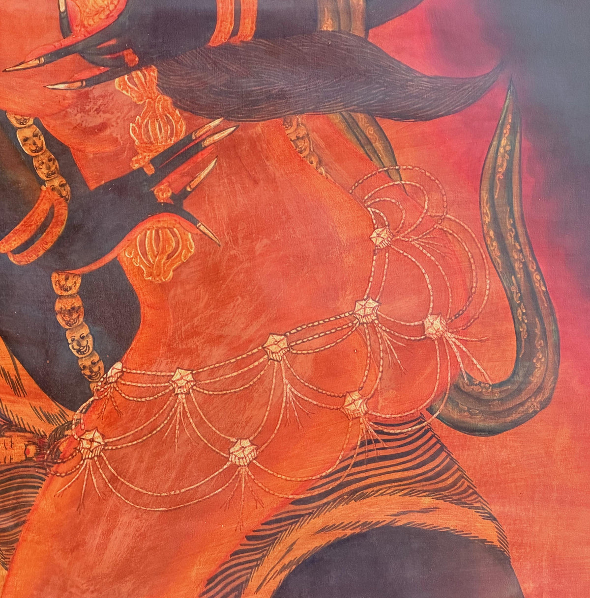 Chakrasamvara Shakti Thangka Painting | Old Oil Varnished Newari Paubha Tantric Buddhist Art