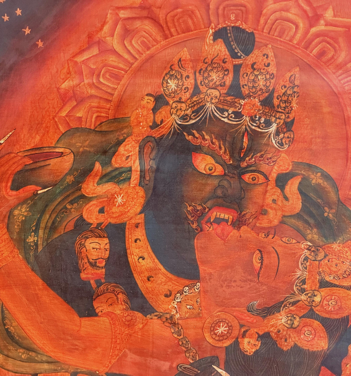 Chakrasamvara Shakti Thangka Painting | Old Oil Varnished Newari Paubha Tantric Buddhist Art