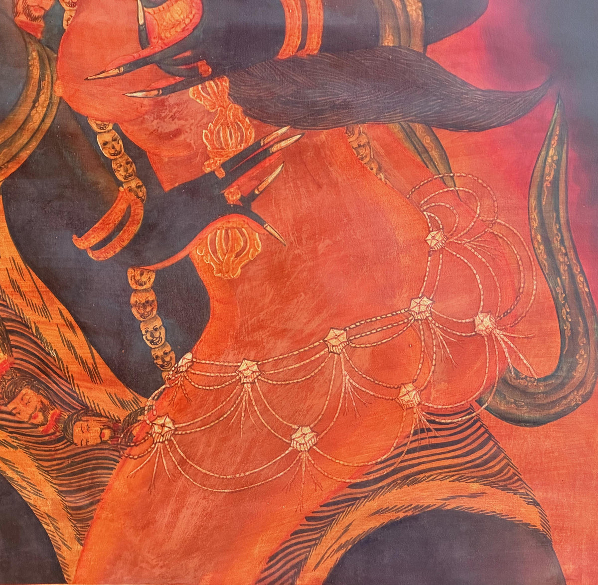 Chakrasamvara Shakti Thangka Painting | Old Oil Varnished Newari Paubha Tantric Buddhist Art