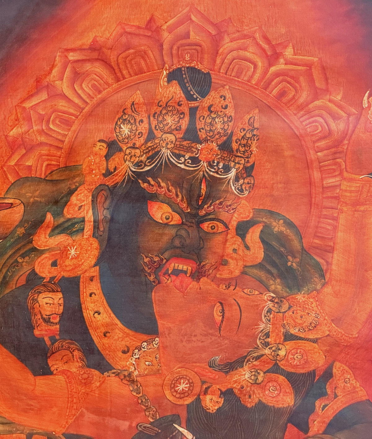 Chakrasamvara Shakti Thangka Painting | Old Oil Varnished Newari Paubha Tantric Buddhist Art