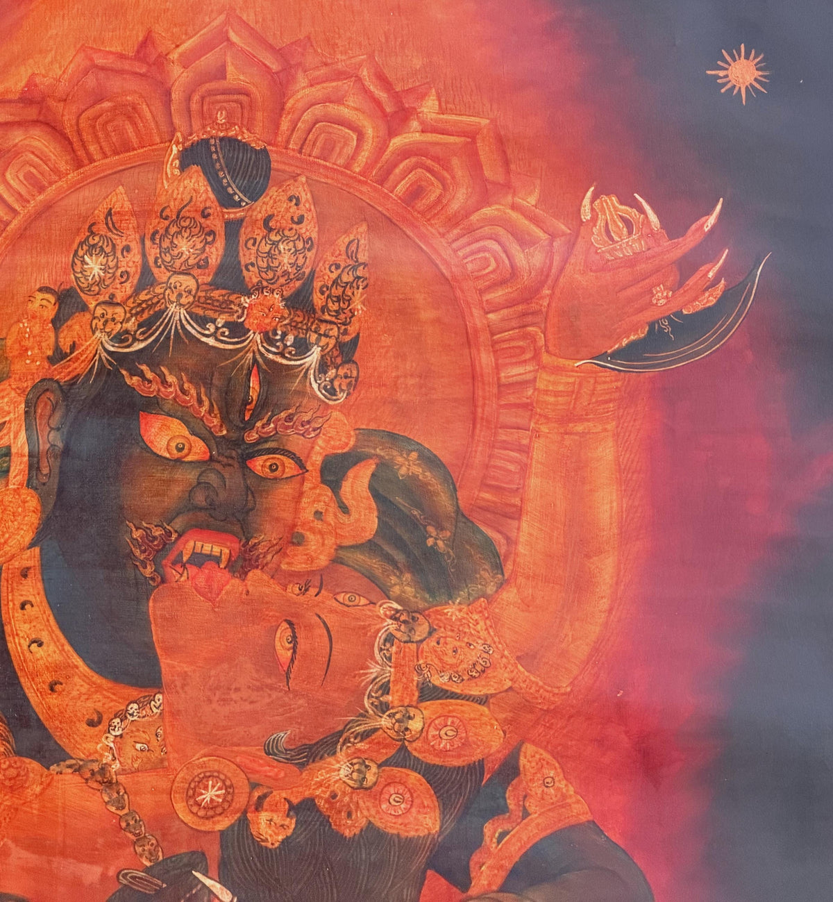 Chakrasamvara Shakti Thangka Painting | Old Oil Varnished Newari Paubha Tantric Buddhist Art
