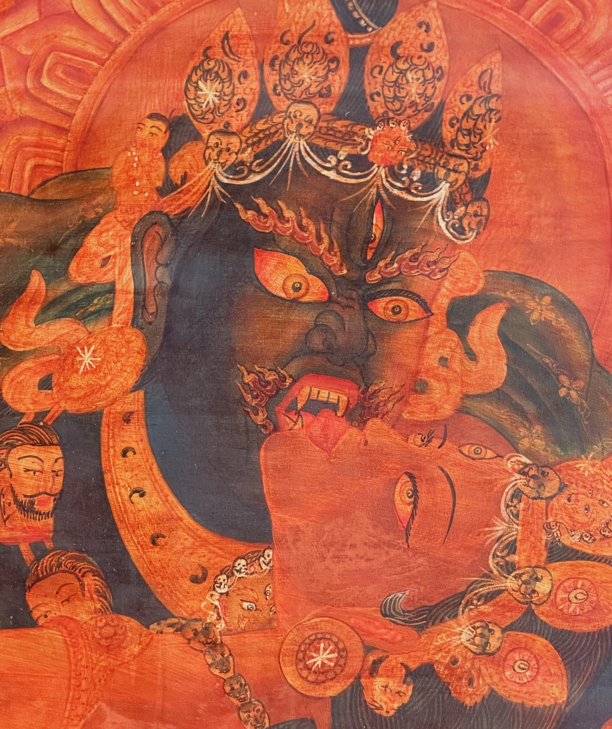 Chakrasamvara Shakti Thangka Painting | Old Oil Varnished Newari Paubha Tantric Buddhist Art