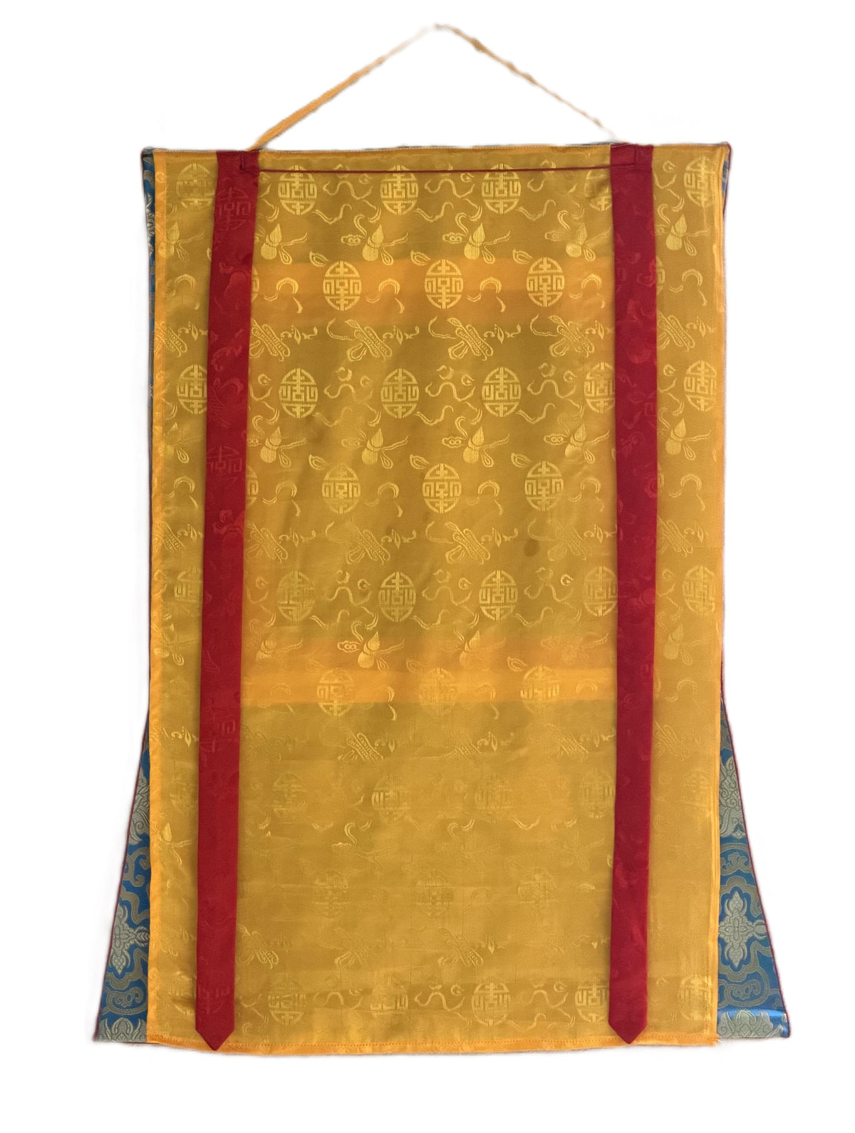 White Tara Om Mani Padme Hum Mandala Thangka | Hand-Painted Tibetan Buddhist Art with Silk Brocade