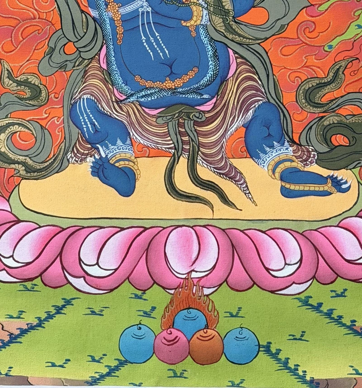 Hand-Painted Vajrapani Thangka | Tibetan Buddhist Protector Art | Meditation Wall Decor
