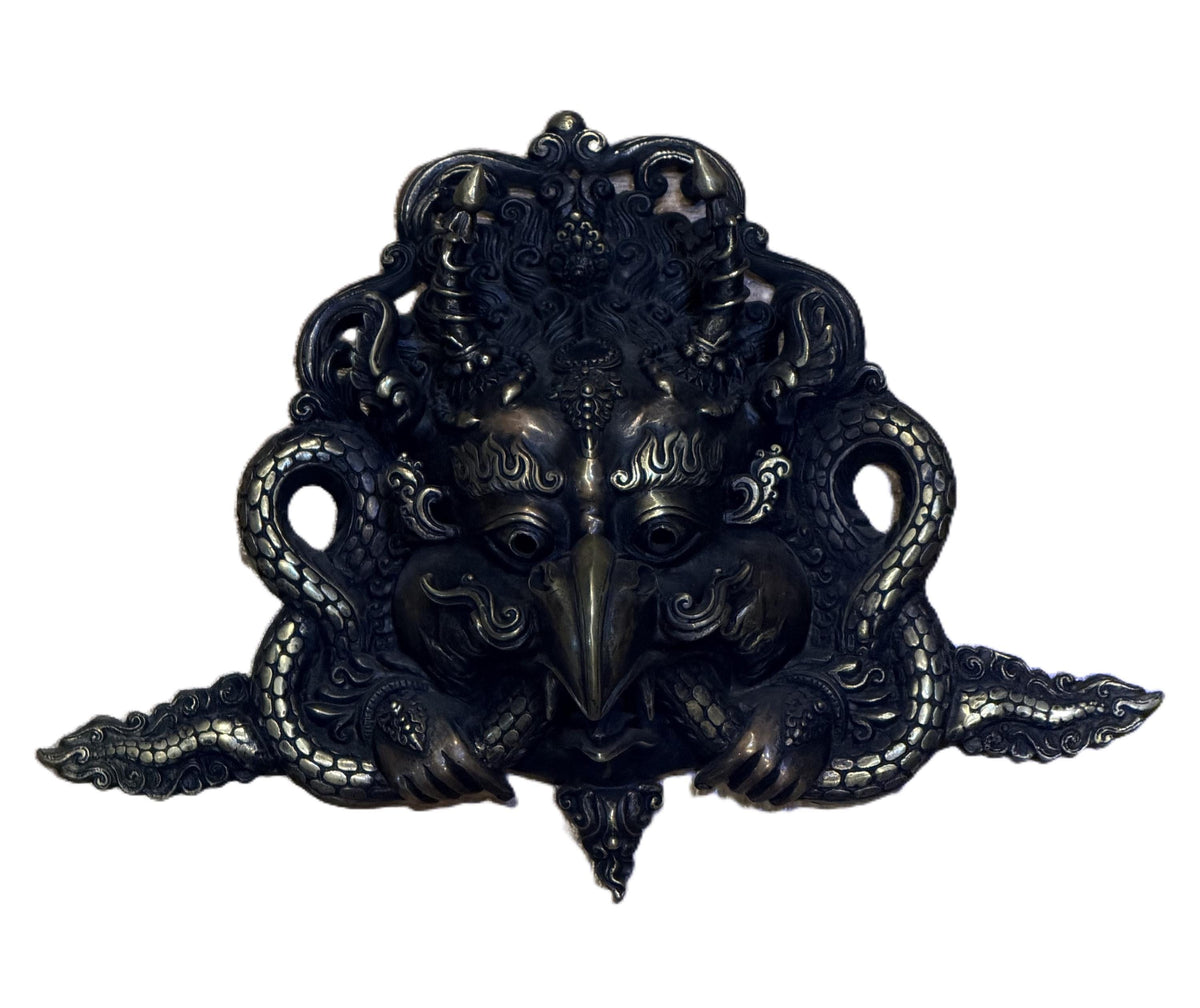 Handmade Garuda Brass Mask | Nepalese Guardian Wall Hanging | Hindu Buddhist Door Decor | Himalayan Sacred Art