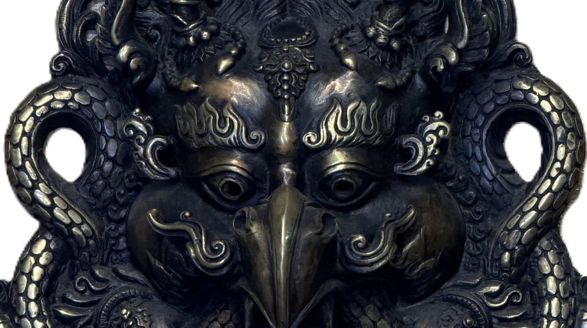 Handmade Garuda Brass Mask | Nepalese Guardian Wall Hanging | Hindu Buddhist Door Decor | Himalayan Sacred Art