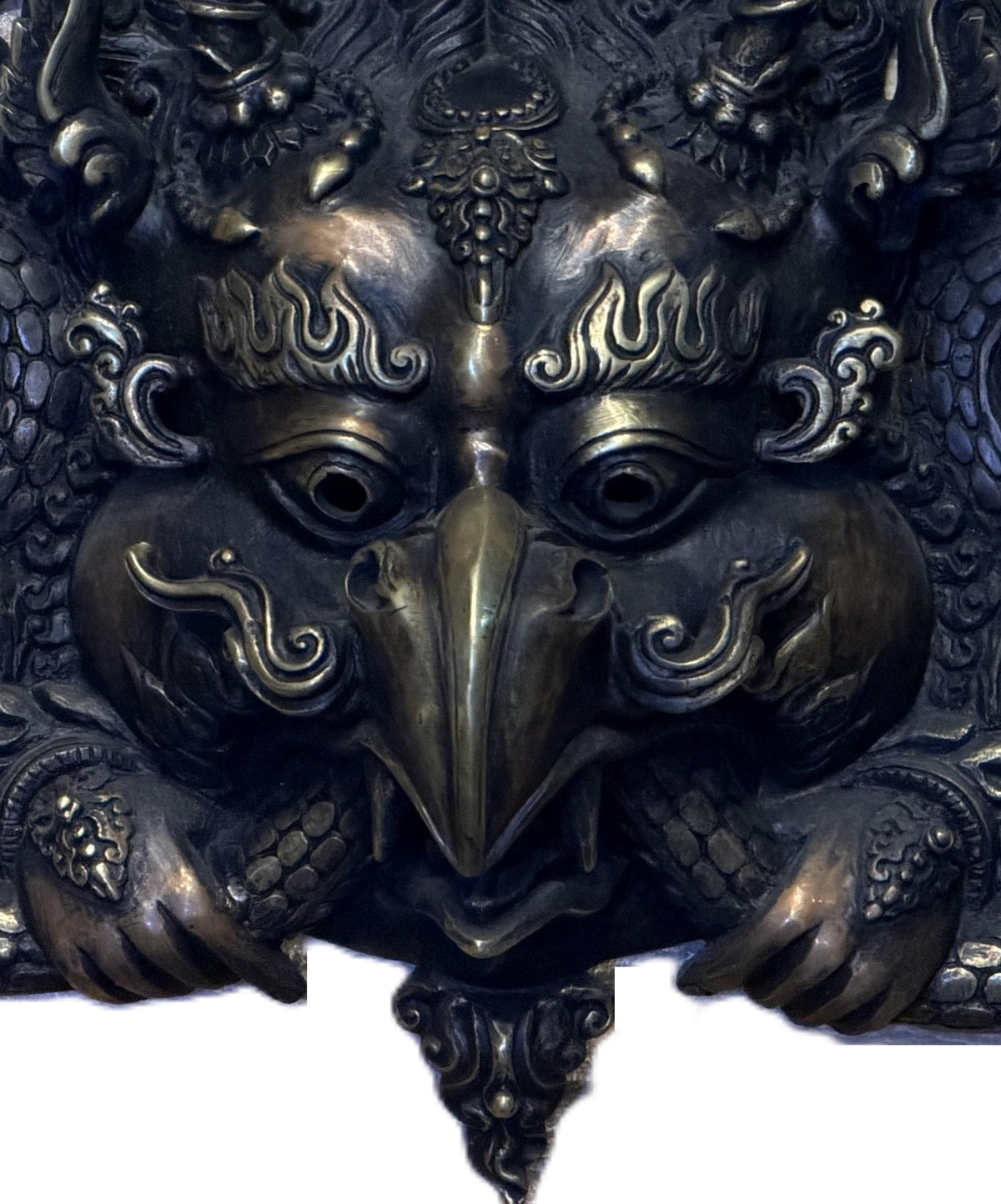 Handmade Garuda Brass Mask | Nepalese Guardian Wall Hanging | Hindu Buddhist Door Decor | Himalayan Sacred Art