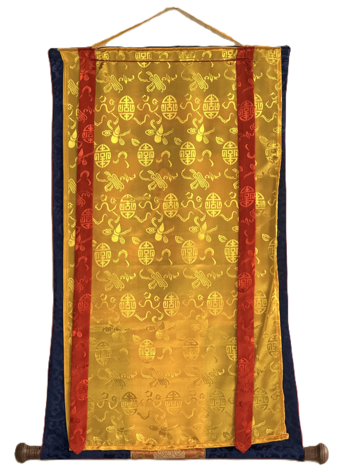 Four-Armed Avalokiteshvara Thangka with Silk Brocade | Chenrezig Tibetan Buddhist Compassion Art | Hand-Painted in Nepal