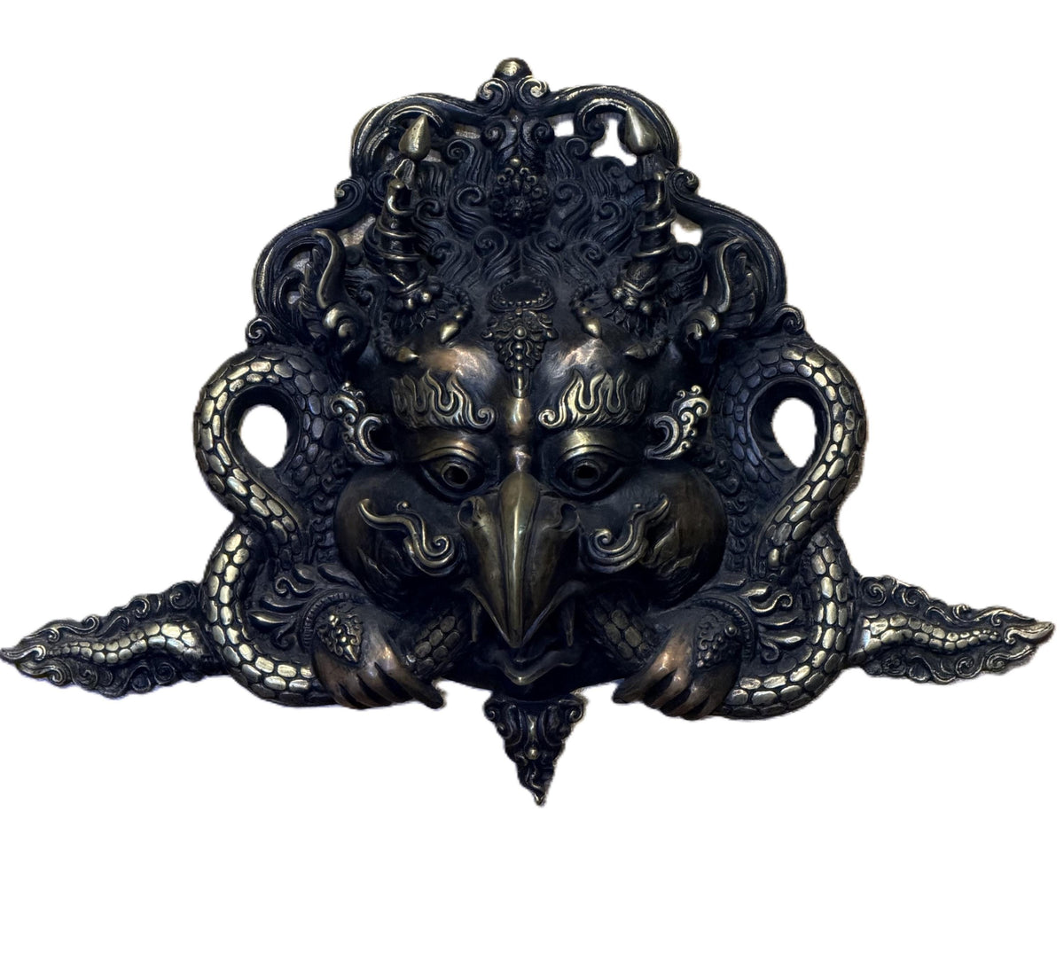 Handmade Garuda Brass Mask | Nepalese Guardian Wall Hanging | Hindu Buddhist Door Decor | Himalayan Sacred Art