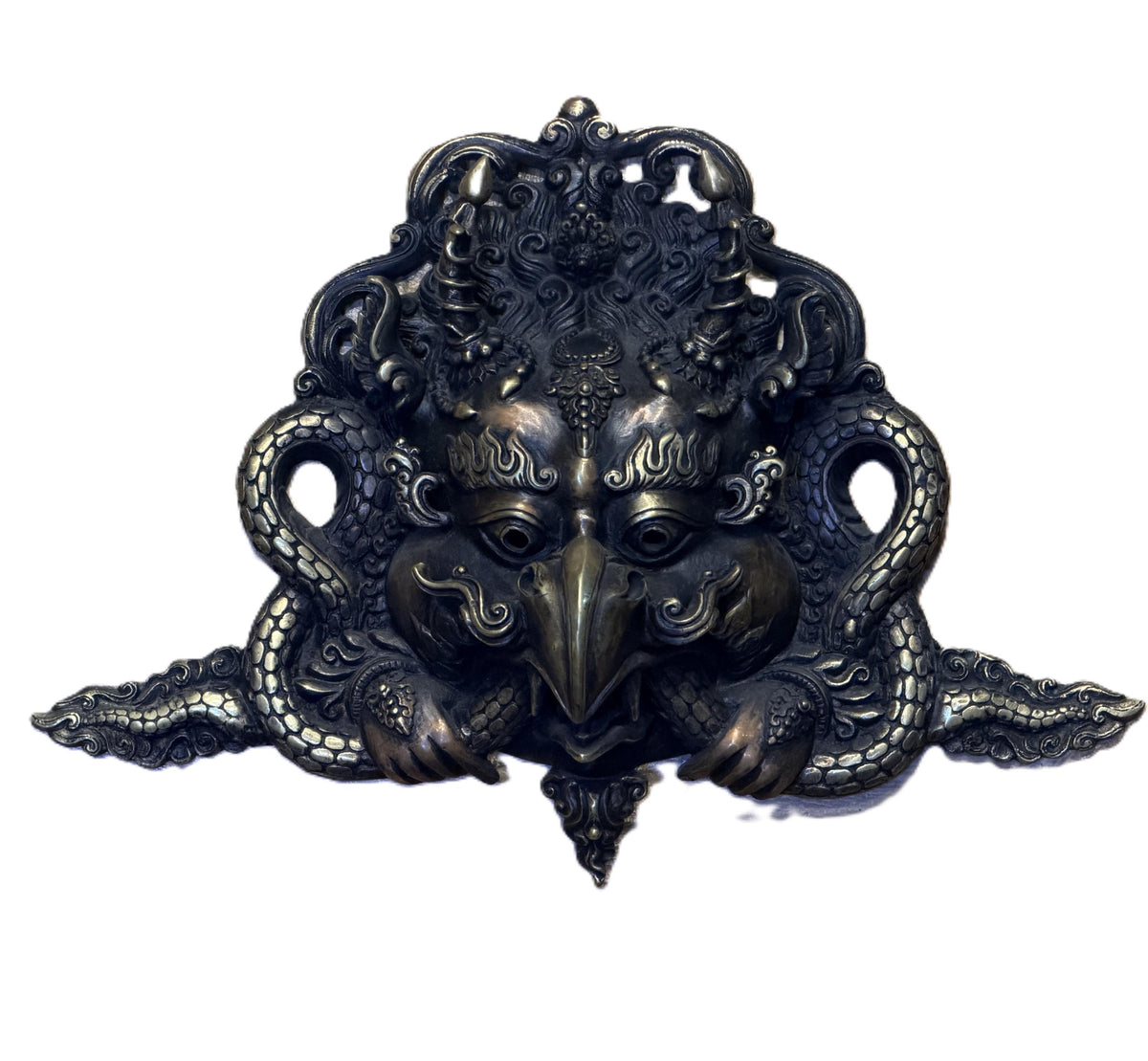 Handmade Garuda Brass Mask | Nepalese Guardian Wall Hanging | Hindu Buddhist Door Decor | Himalayan Sacred Art