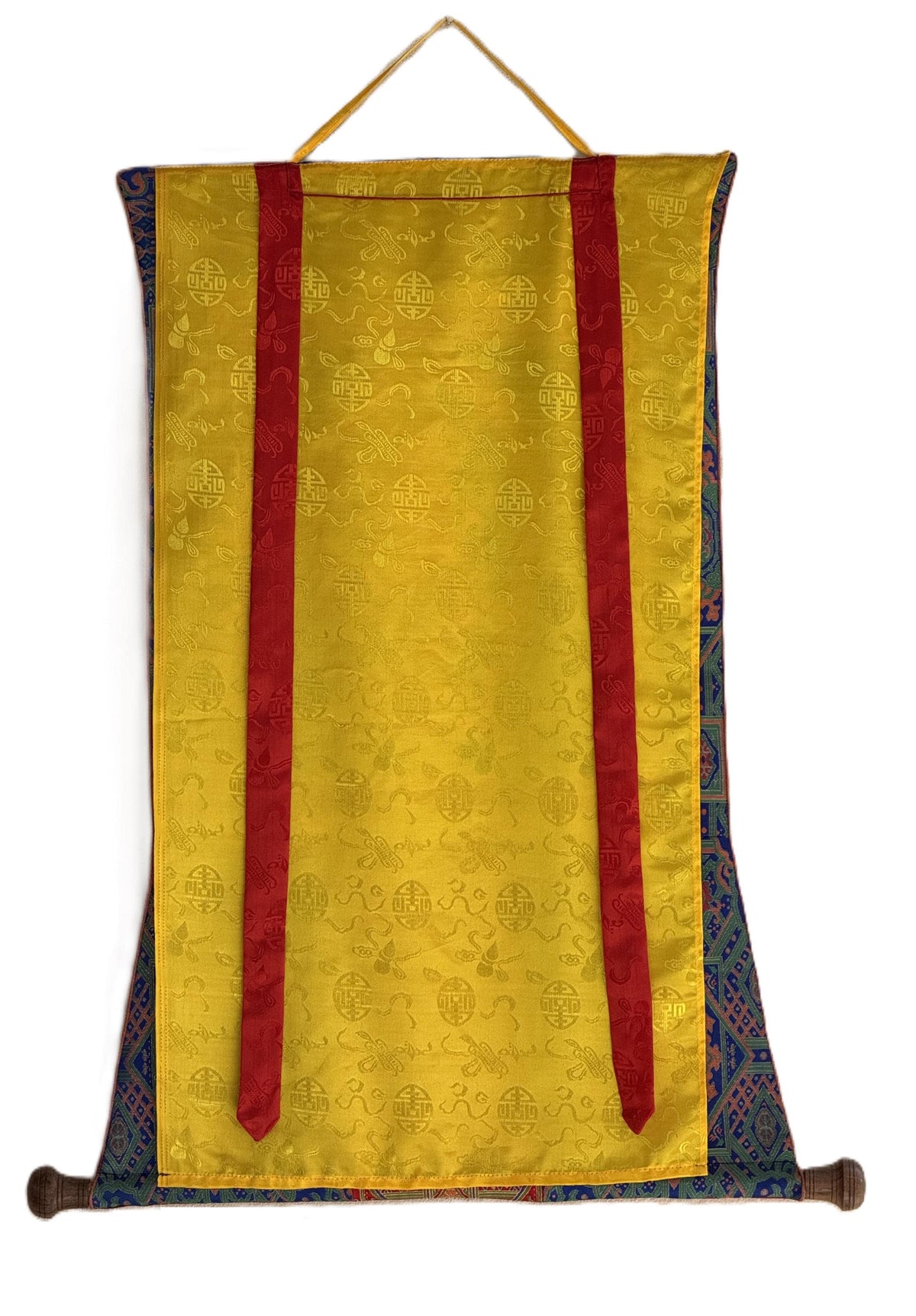 White Tara Thangka with  Silk Brocade | Hand-Painted Tibetan Buddhist Longevity Art