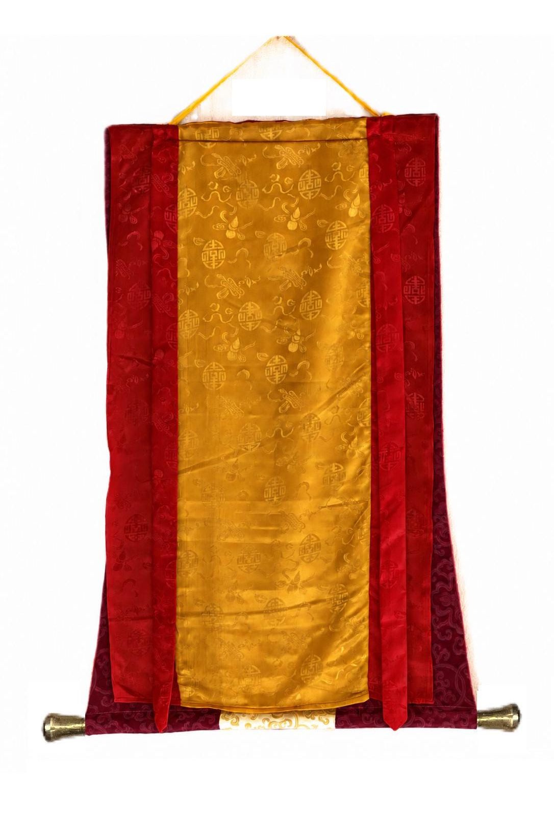 Oil-Varnished Durga Thangka, Hand-Painted Hindu Goddess Art with Silk Brocade, Divine Mother Painting from Nepal