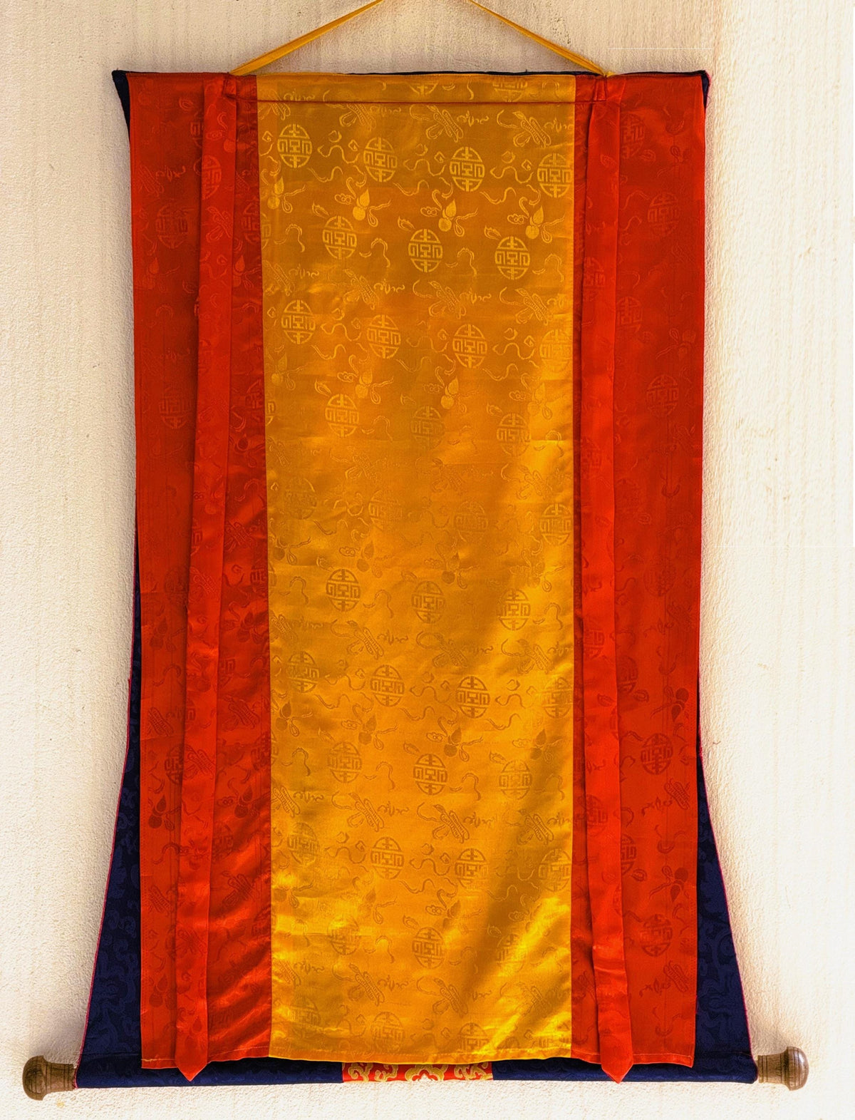 Six-Armed Black Mahakala Thangka | Tibetan Buddhist Protector Painting | Silk Brocade Wall Art | Hand-Painted in Nepal