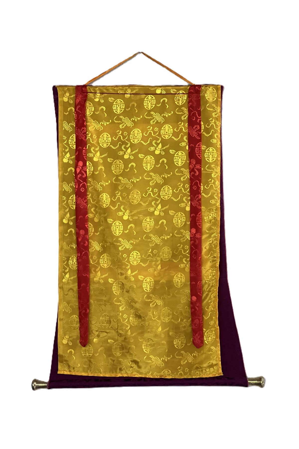 Oil-Varnished Four-Armed Chenrezig Thangka, Avalokiteshvara Tibetan Buddhist Art with Silk Brocade