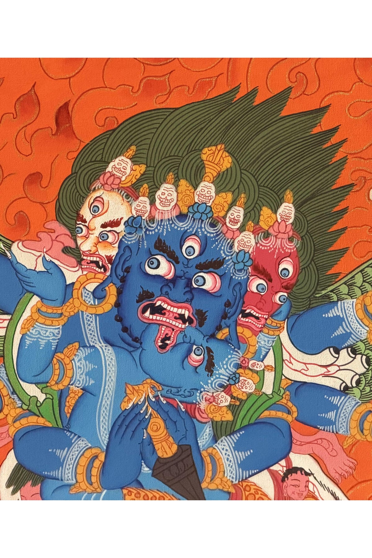 Vajrakilaya Phurbakilaya Thangka Painting, Hand-Painted Tibetan Buddhist Nyingma Protector Art