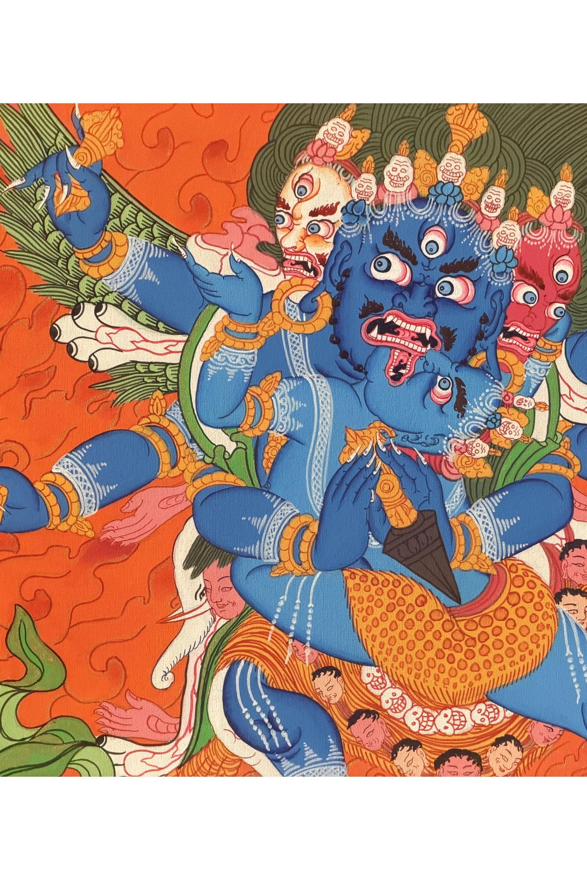 Vajrakilaya Phurbakilaya Thangka Painting, Hand-Painted Tibetan Buddhist Nyingma Protector Art