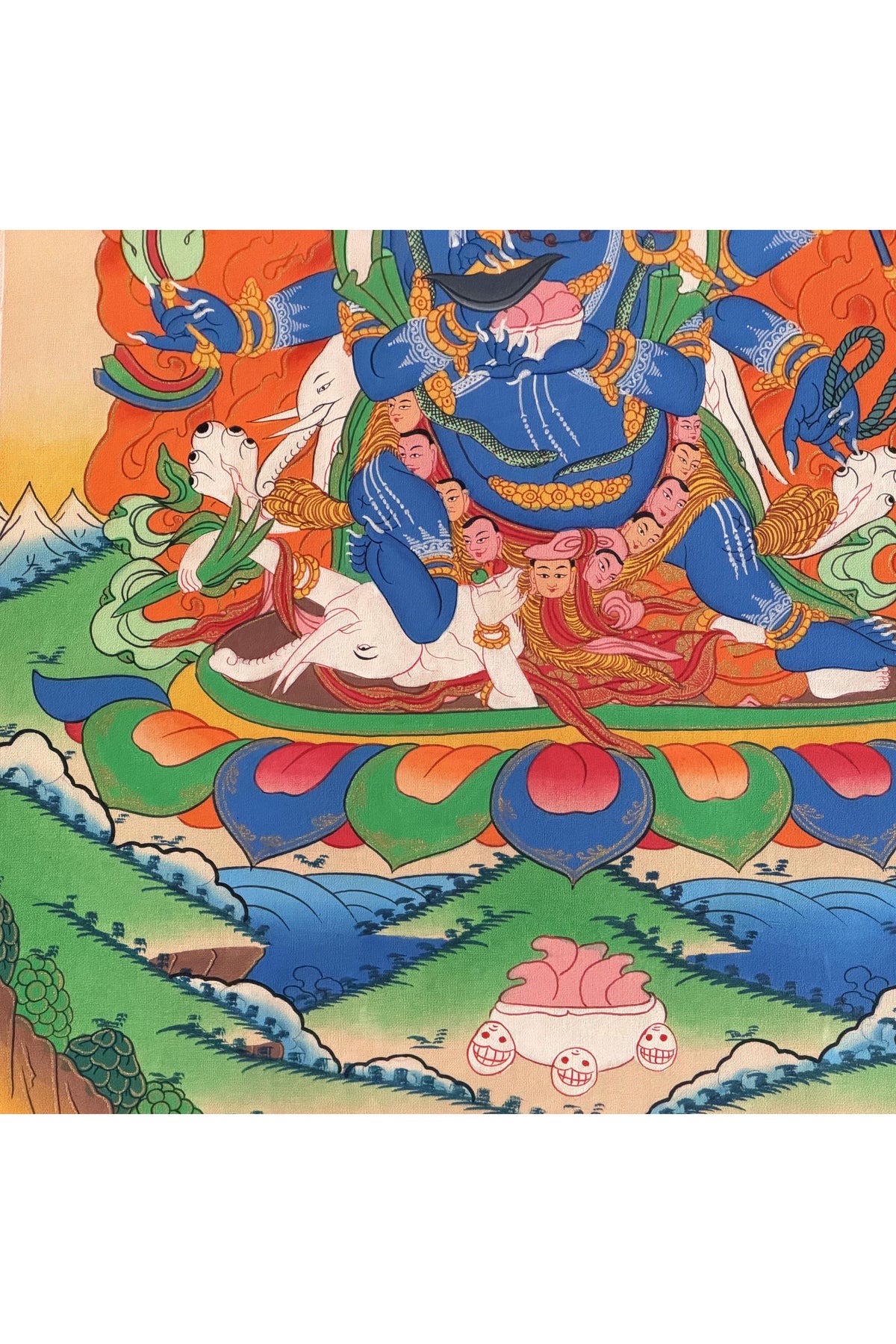 Six-Armed Mahakala Thangka Painting, Tibetan Buddhist Protector Art, Hand-Painted Nepal
