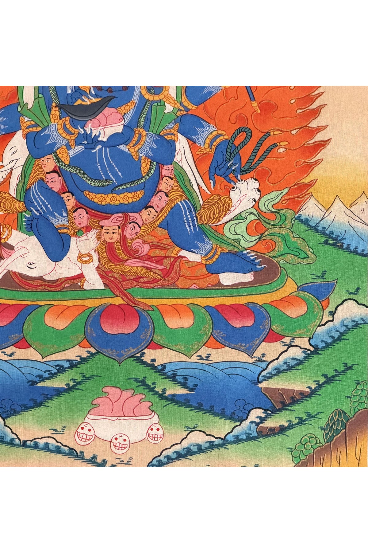 Six-Armed Mahakala Thangka Painting, Tibetan Buddhist Protector Art, Hand-Painted Nepal