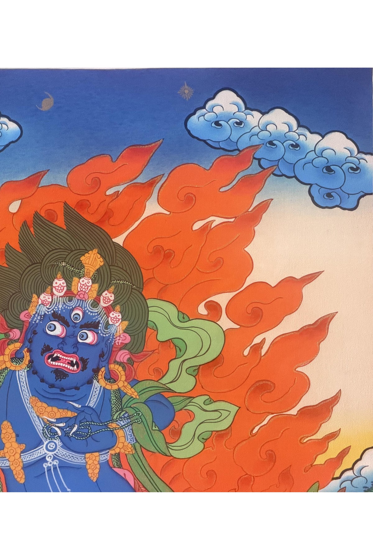 Vajrapani Thangka Painting, Tibetan Buddhist Protector Wall Art, Handmade in Nepal