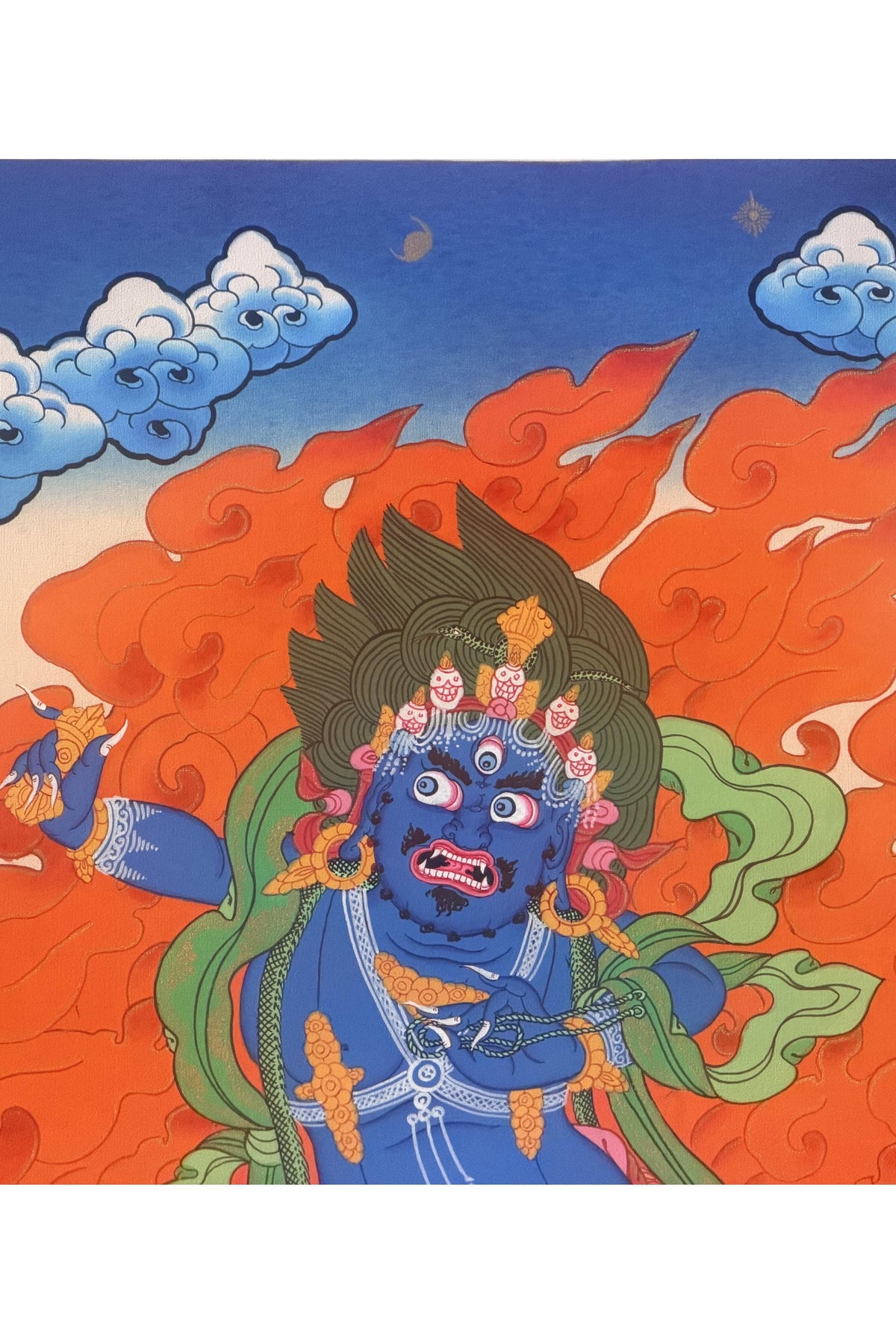 Vajrapani Thangka Painting, Tibetan Buddhist Protector Wall Art, Handmade in Nepal