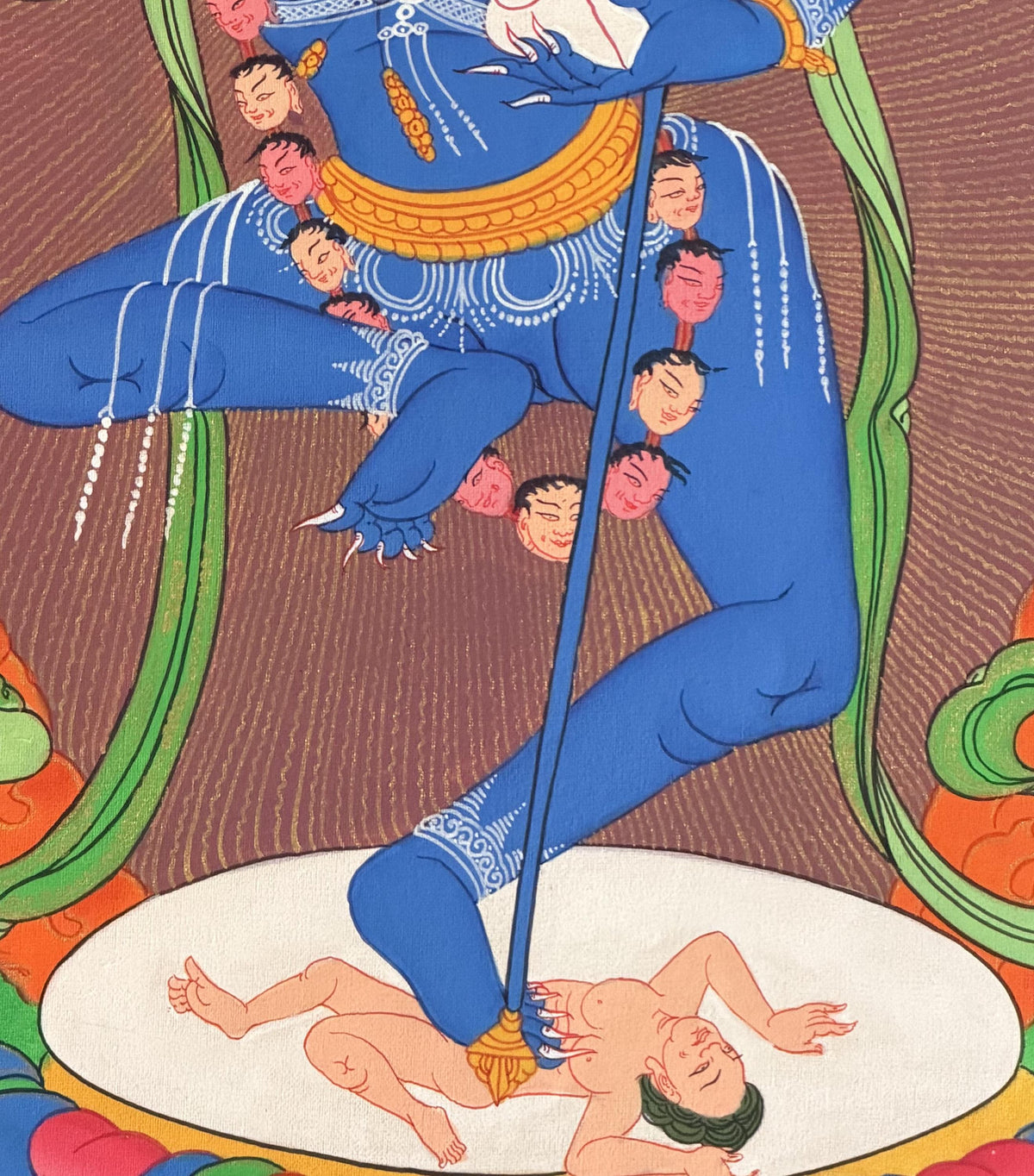Lion-Face Dakini Simhamukhi Yogini Tibetan Thangka Painting  Hand-Painted Buddhist Art