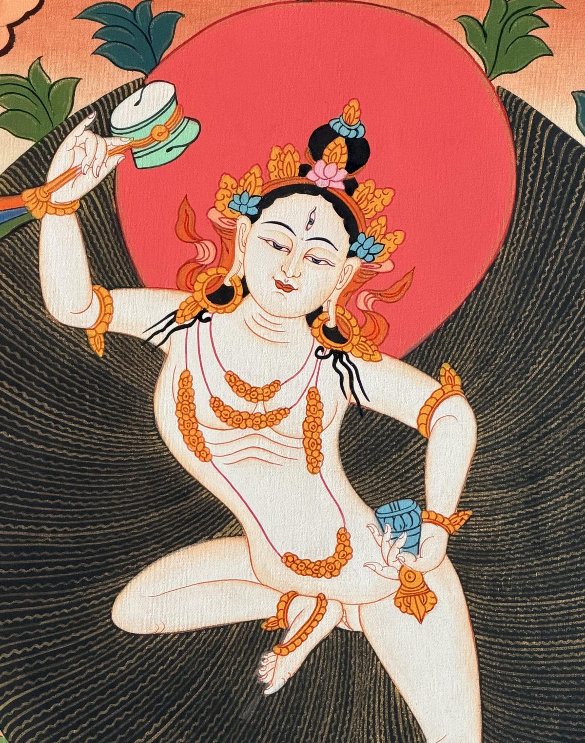 Machig Labdrön Thangka Painting, Tibetan Buddhist Yogini Art, Hand-Painted in Nepal