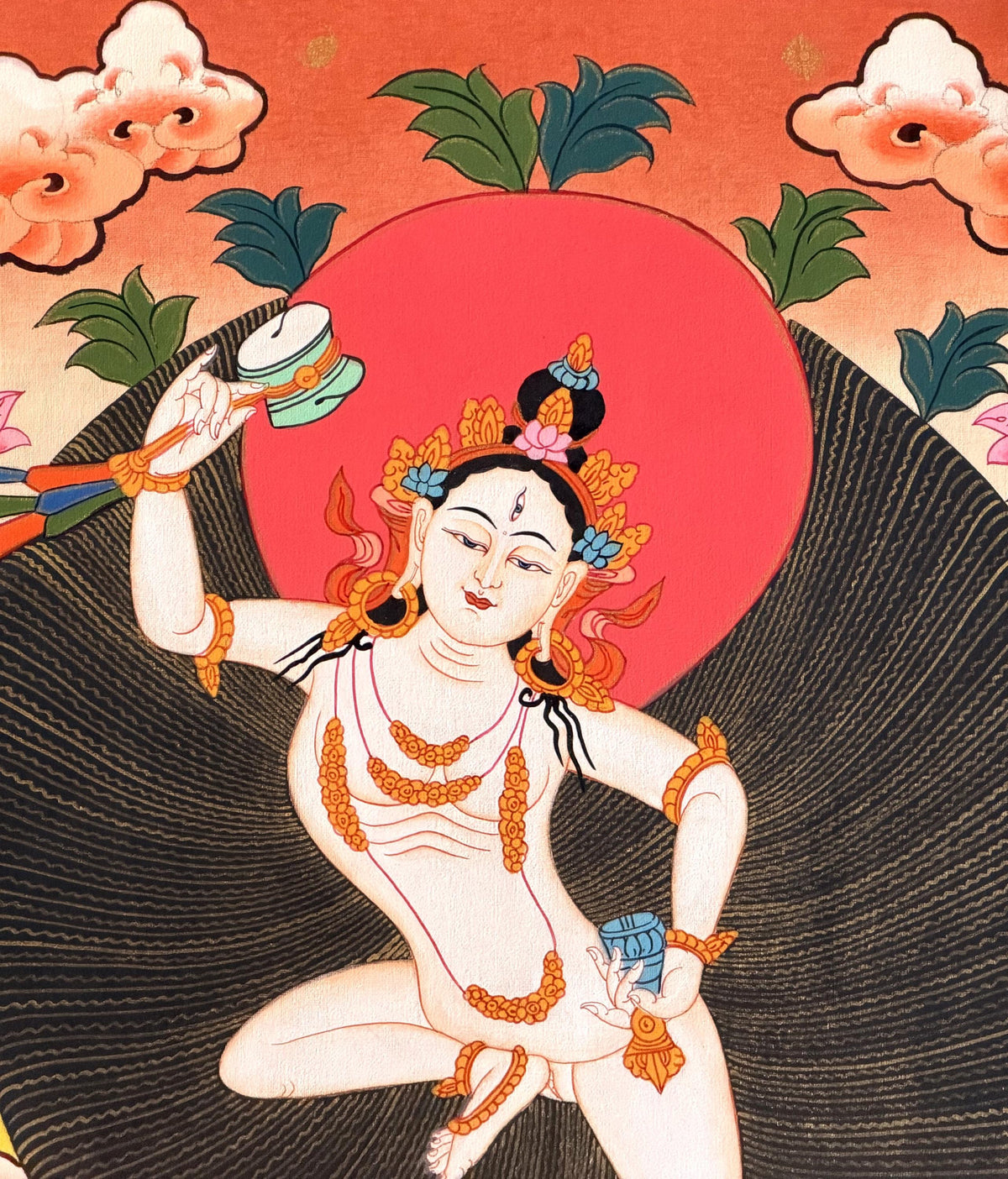 Machig Labdrön Thangka Painting, Tibetan Buddhist Yogini Art, Hand-Painted in Nepal