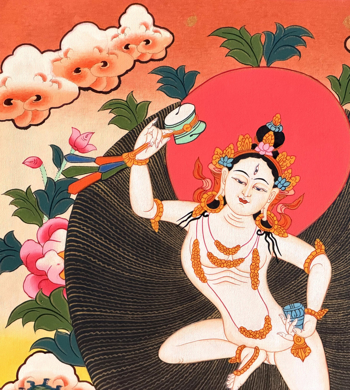 Machig Labdrön Thangka Painting, Tibetan Buddhist Yogini Art, Hand-Painted in Nepal