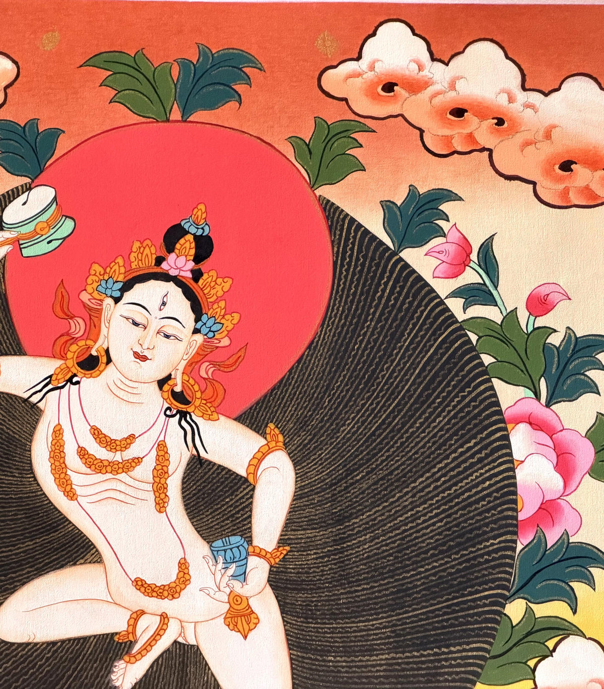 Machig Labdrön Thangka Painting, Tibetan Buddhist Yogini Art, Hand-Painted in Nepal