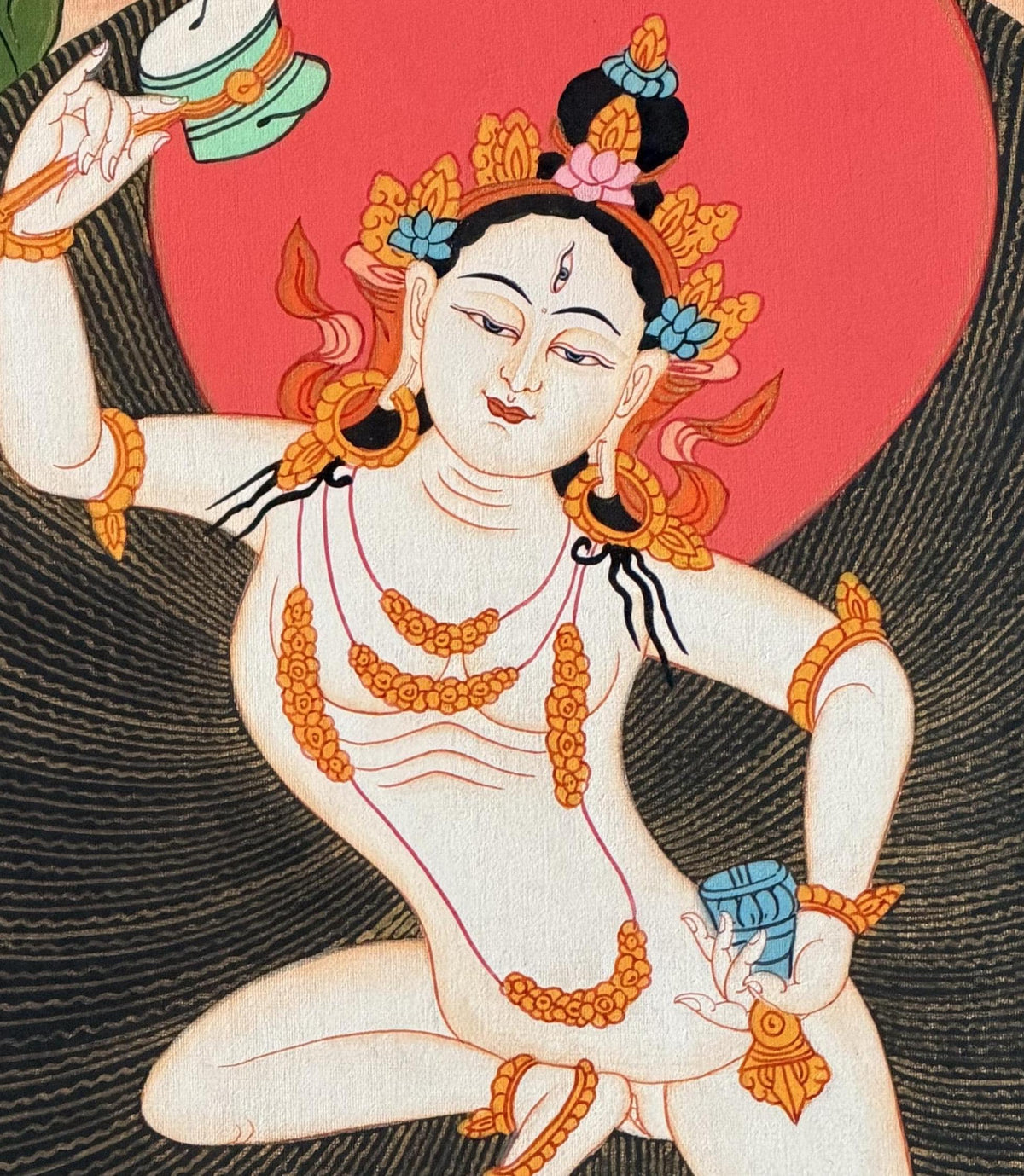 Machig Labdrön Thangka Painting, Tibetan Buddhist Yogini Art, Hand-Painted in Nepal