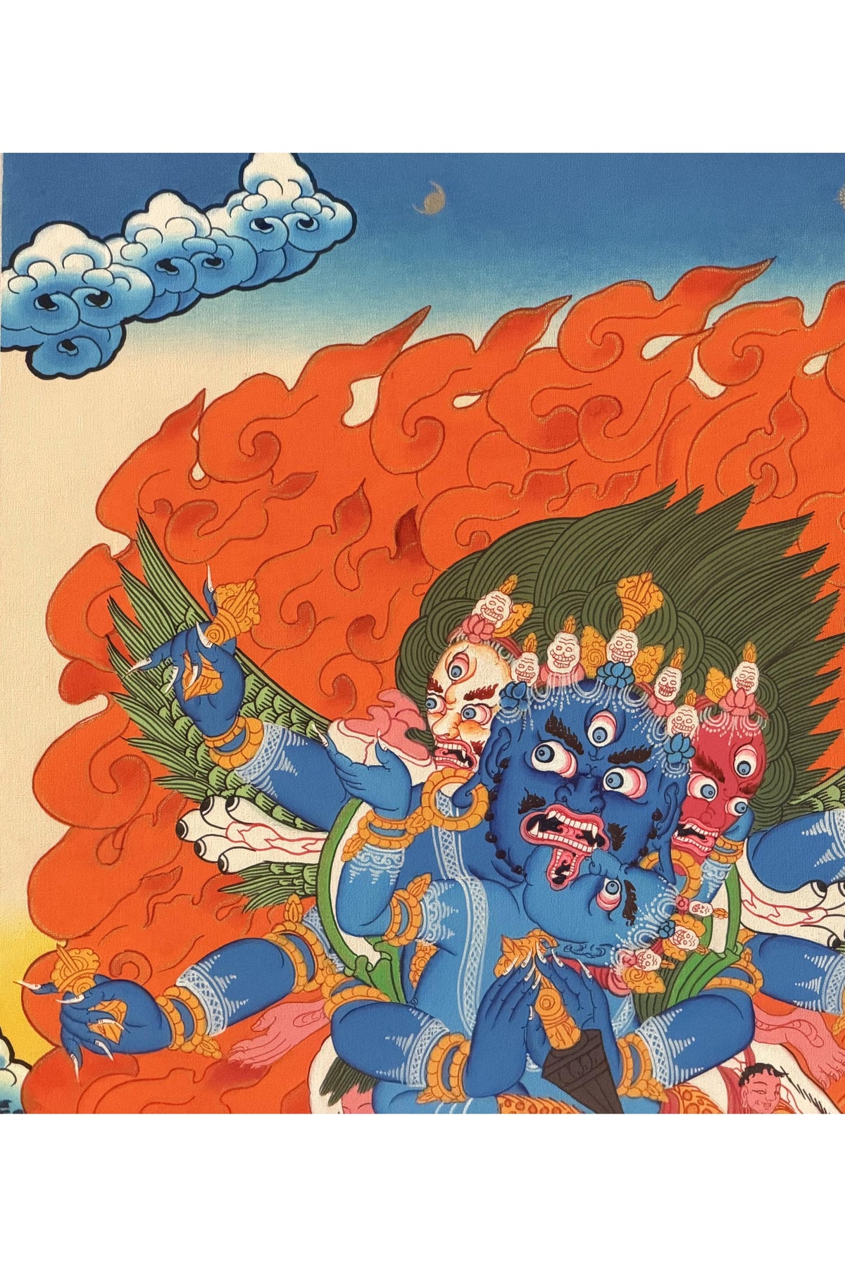 Vajrakilaya Phurbakilaya Thangka Painting, Hand-Painted Tibetan Buddhist Nyingma Protector Art