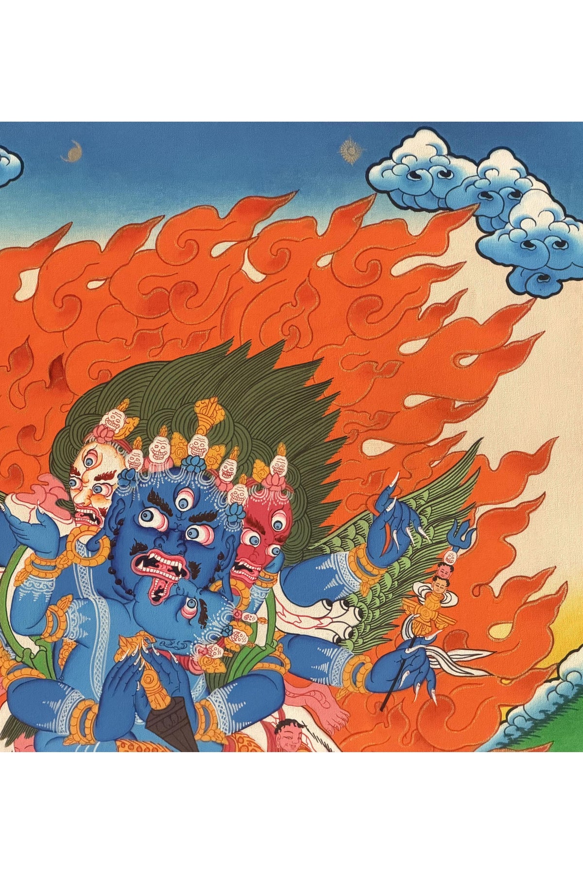 Vajrakilaya Phurbakilaya Thangka Painting, Hand-Painted Tibetan Buddhist Nyingma Protector Art