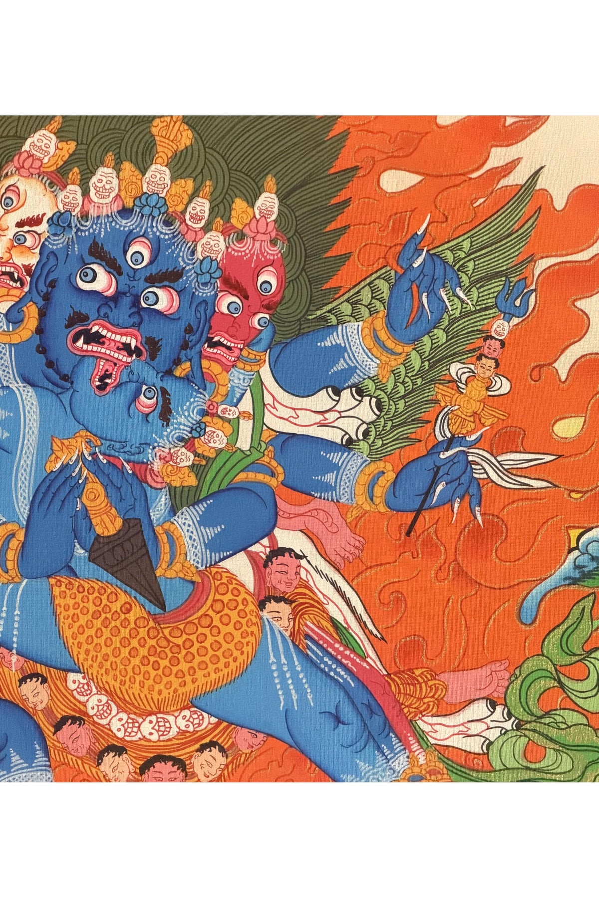 Vajrakilaya Phurbakilaya Thangka Painting, Hand-Painted Tibetan Buddhist Nyingma Protector Art