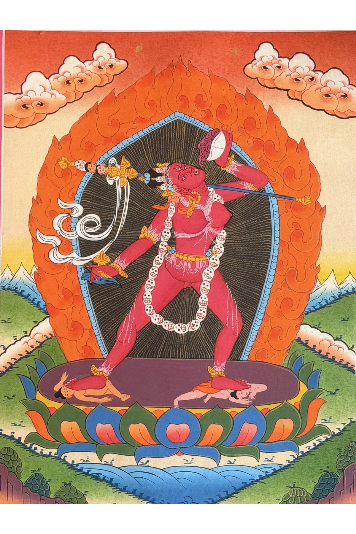 Vajrayogini Thangka Painting, Tibetan Buddhist Dakini Art, Hand-Painted in Nepal
